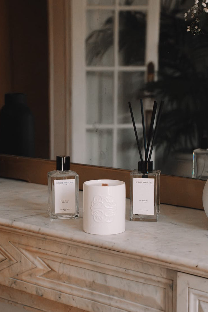 Pack bougie parfumée, parfum d'intérieur et diffuseur parfumé de bougie frenchie
