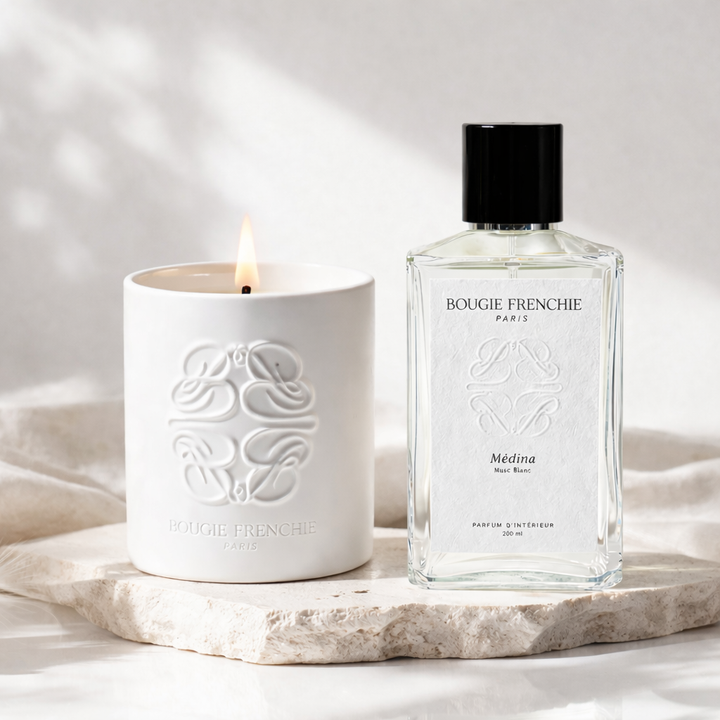 pack bougie parfumée et parfum d'intérieur bougie frenchie 
